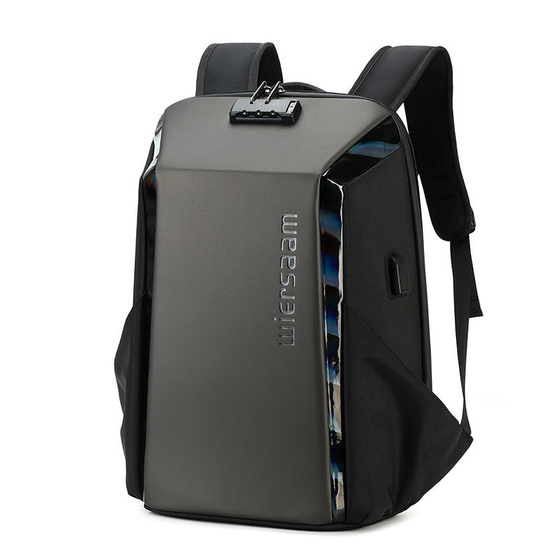 High-end business backpack men's waterproof backpack large capacity business trip multi-function password anti-theft computer bag thin and light