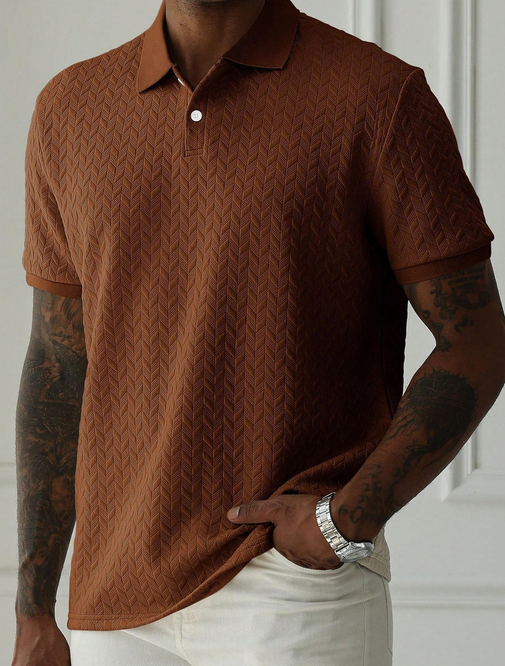 Textured Knit Polo