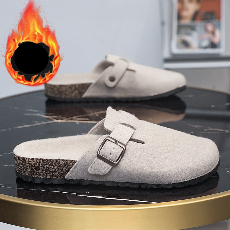 Premium Suede Buckle Mules