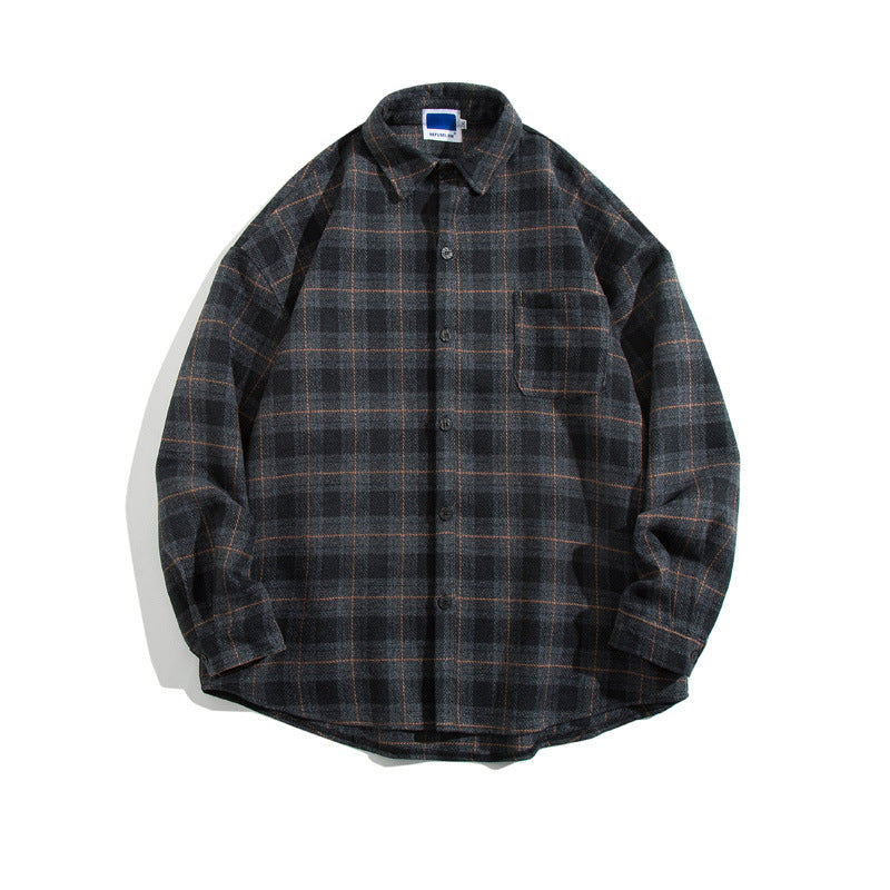 Plaid Tweed Shirt Jacket