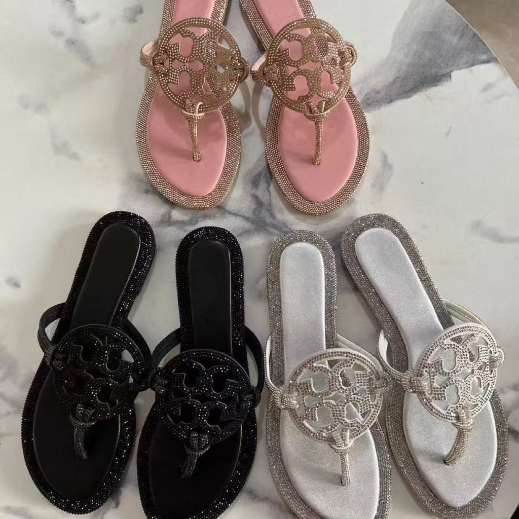 Rhinestone Thong Sandals