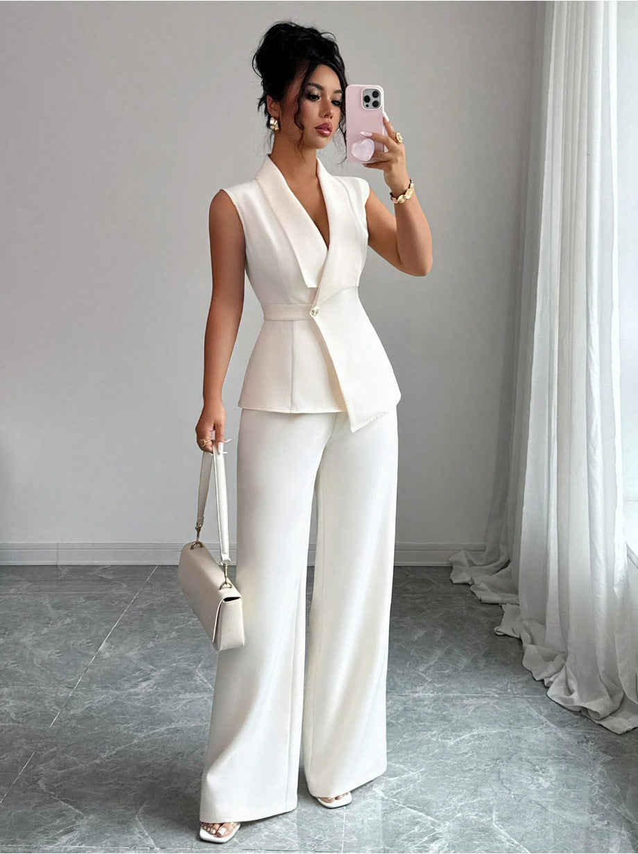 Blazer and Wide Leg Trousers Two Piece Set