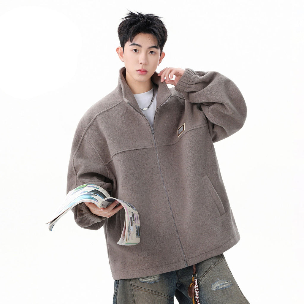 Oversized Polar Fleece Zip-Up Jacket