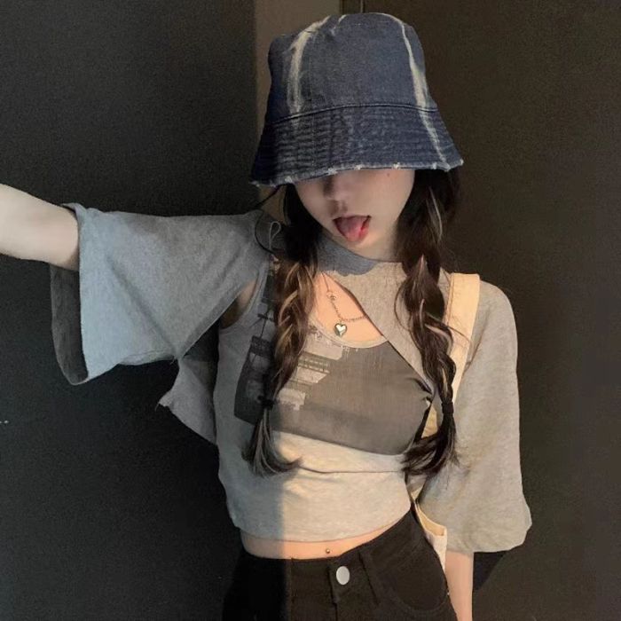 Cutout Layered Crop Top