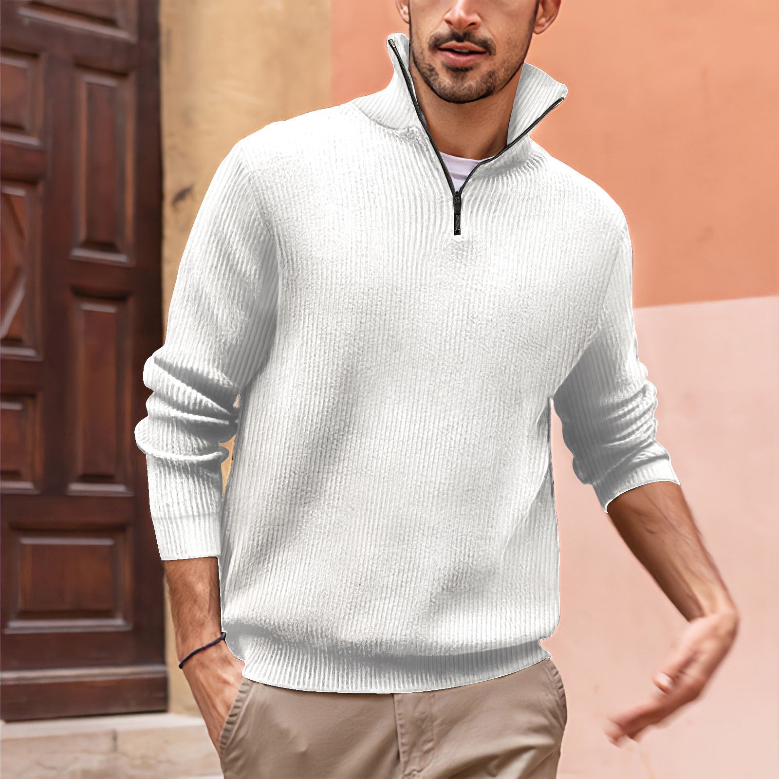 Quarter-Zip Polo Knit
