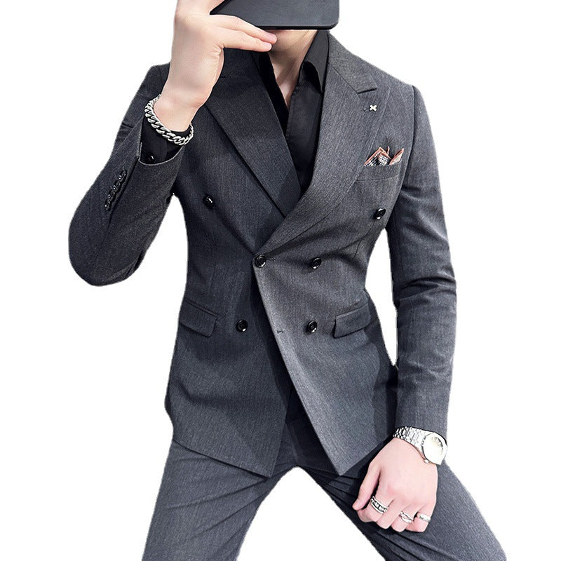 Slim-Fit Double-Breasted Modern Suit Set