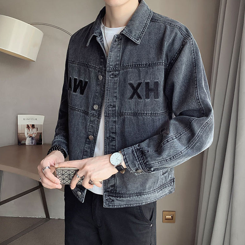 Embroidered Slim-Fit Denim Jacket