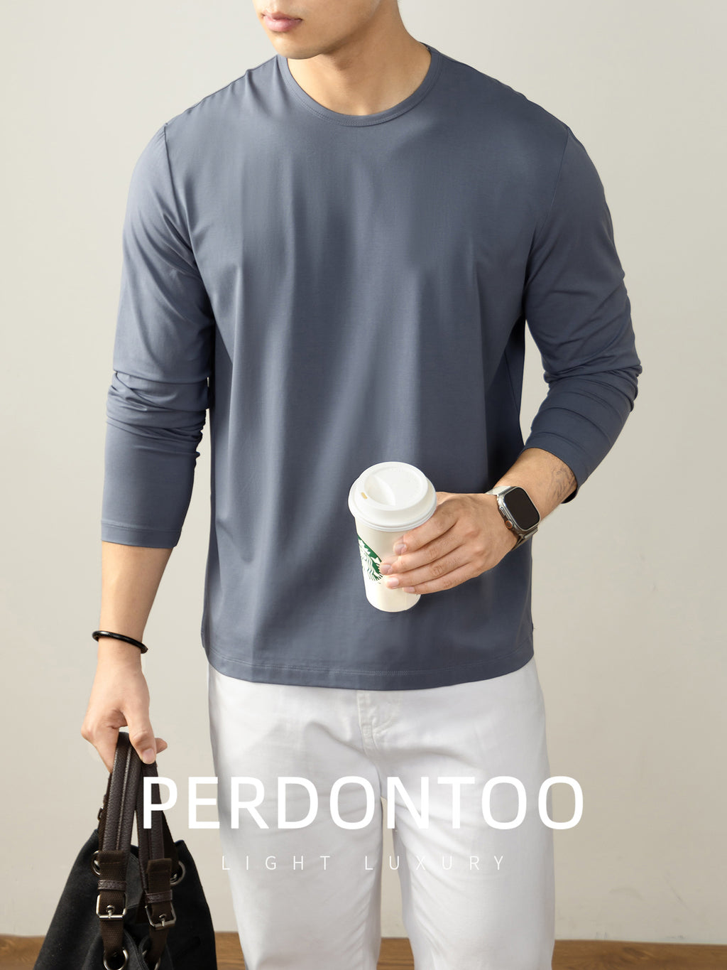 Men's Light Luxury Long-Sleeve T-Shirt