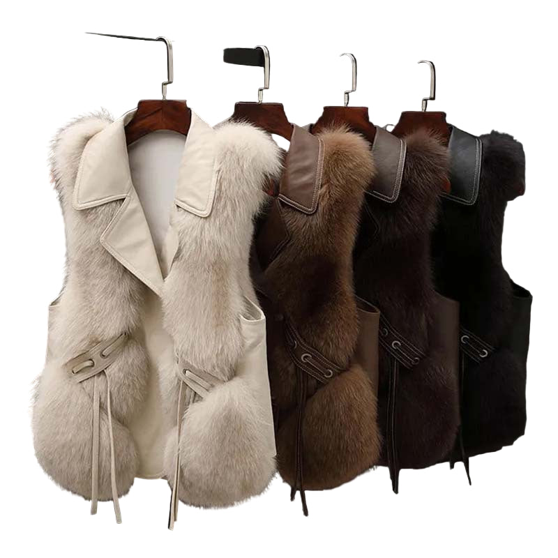 Faux Fur and Leather Vest