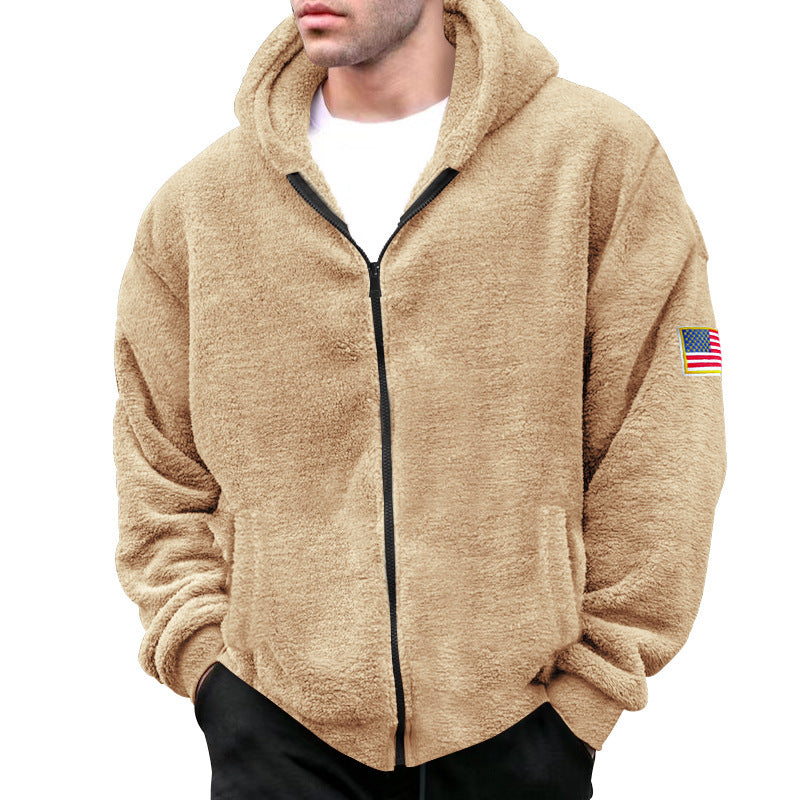 Men's Flag Patch Fleece Hoodie