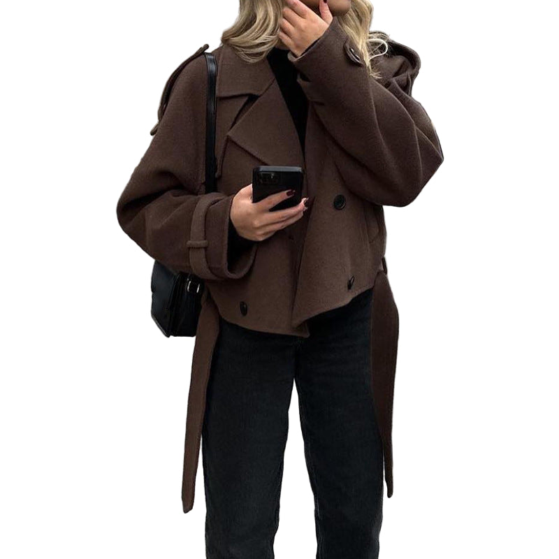 Wool Blend Double-Breasted Jacket