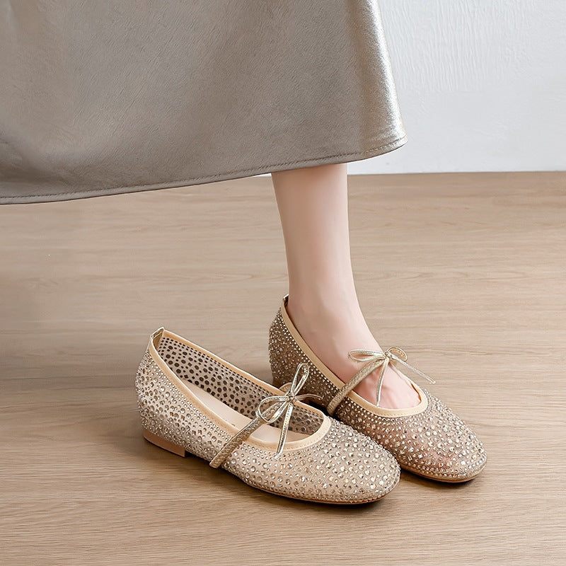 Rhinestone Mesh Mary Janes