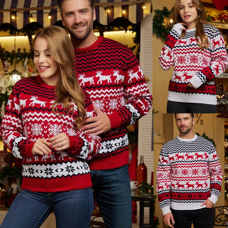 Festive Reindeer Couple Sweater