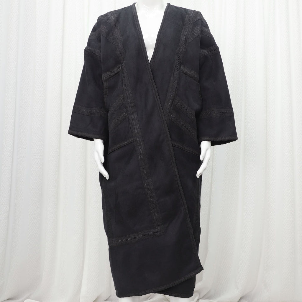 Premium Faux Suede Hooded Thobe Overcoat