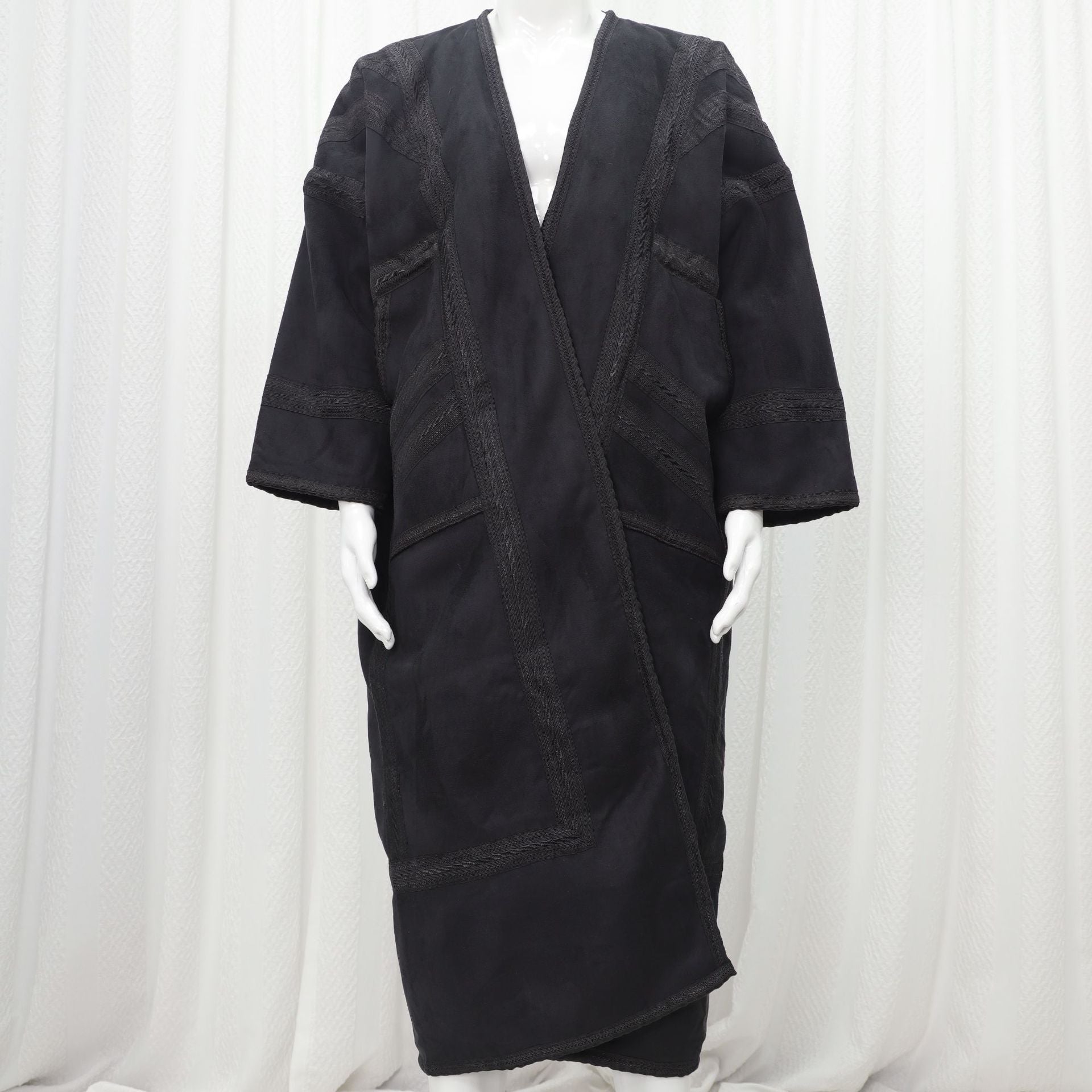 Premium Faux Suede Hooded Thobe Overcoat