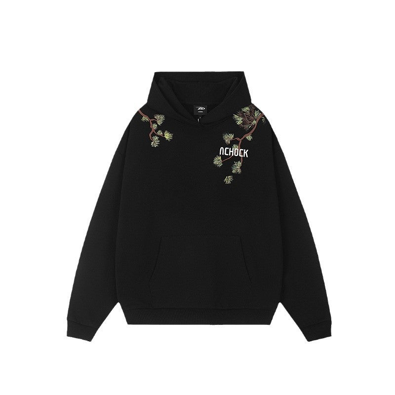 Pine Embroidery Oversized Hoodie