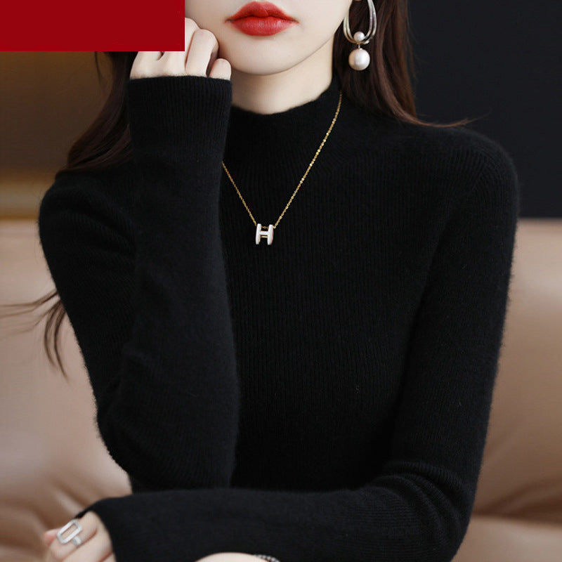 Women's High-Neck Fitted Sweater