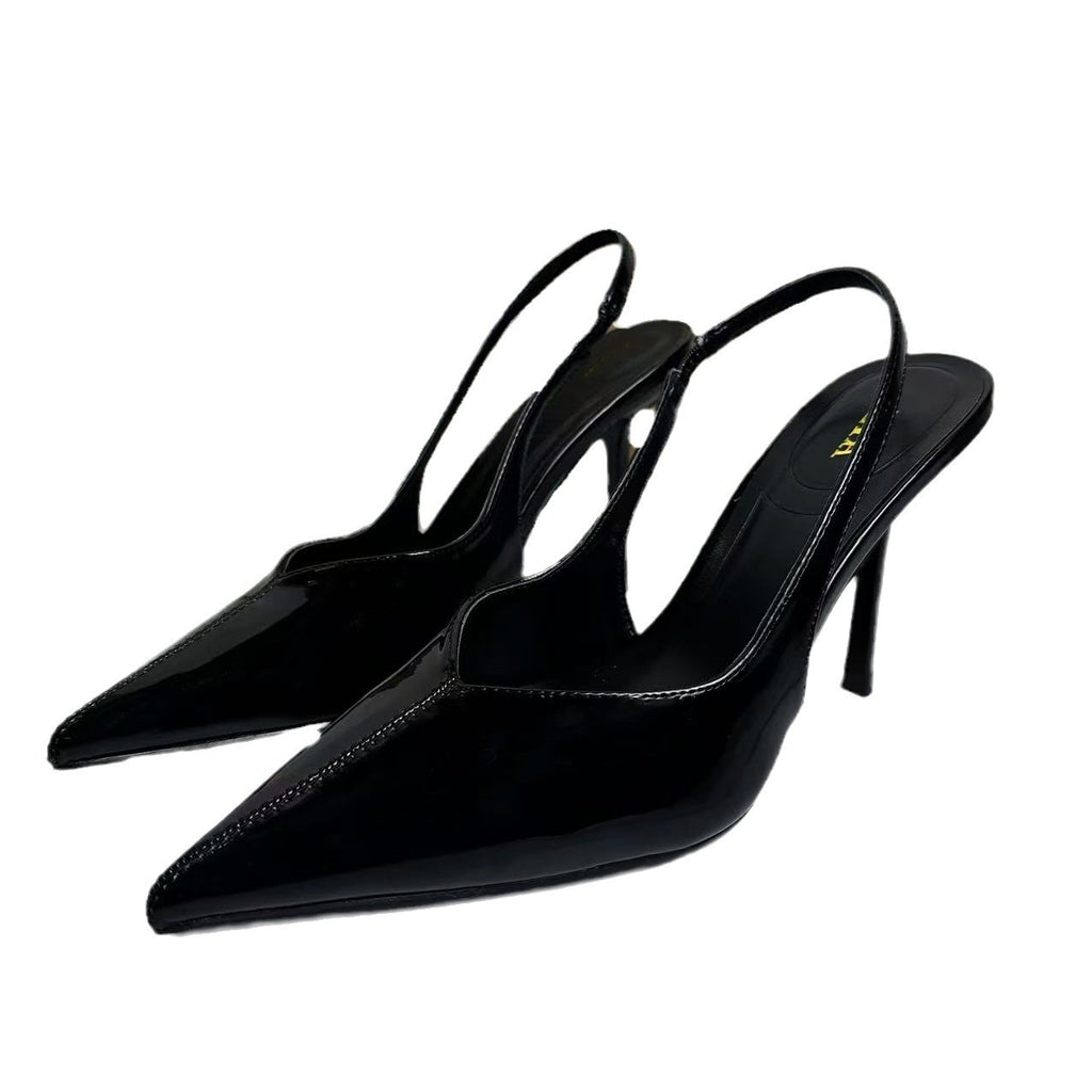 Glossy Pointed-Toe Slingbacks – product view
