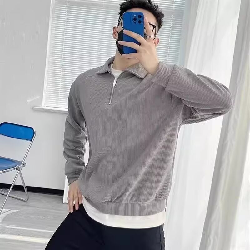 Ribbed Quarter-Zip Pullover