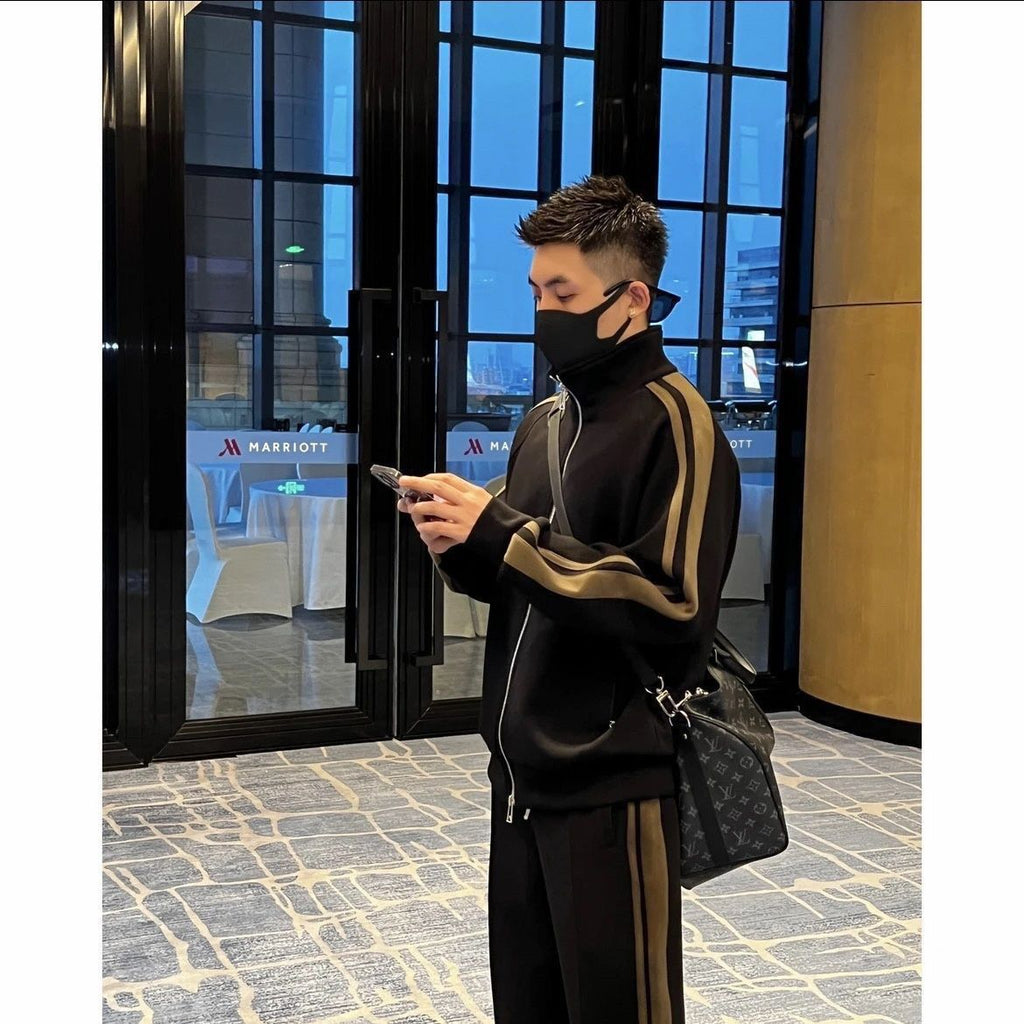 Men's Zip-Up Tracksuit Set