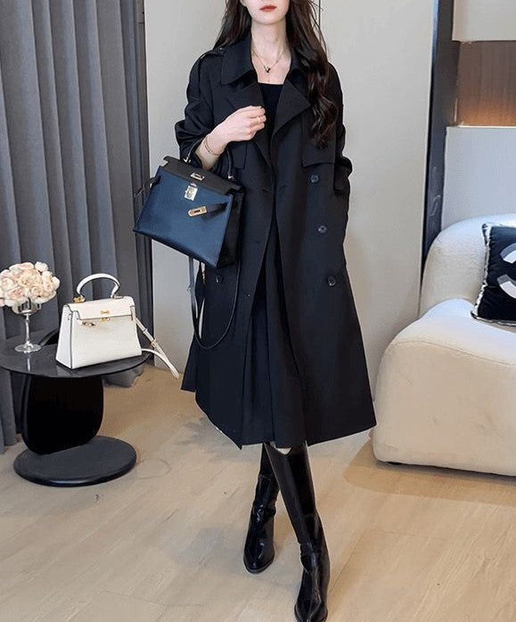 Elegant Double Breasted Trench Coat