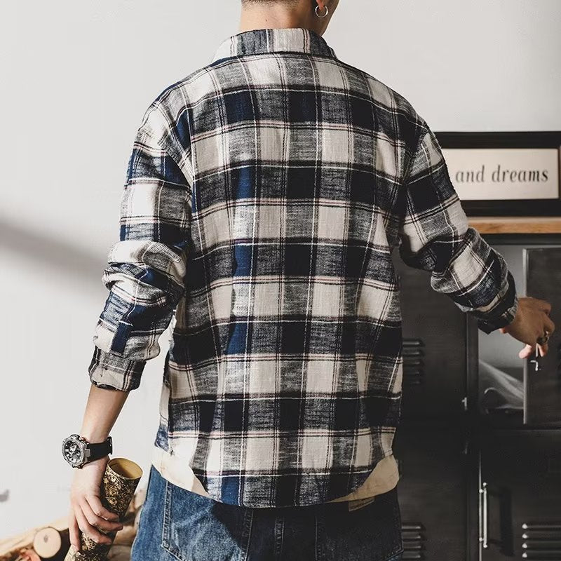 Chunky Plaid Casual Shirt Jacket