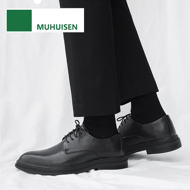 Men's Black Leather Business Casual Shoes