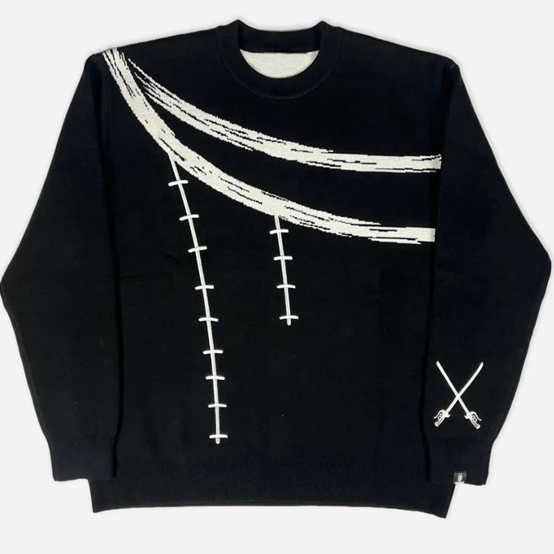 Graphic Oversized Knit Sweater