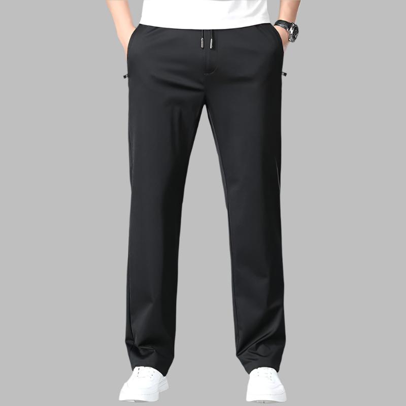 Elastic Waist Loose Straight Leg Pants