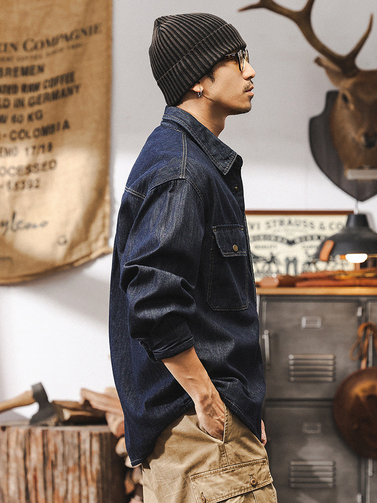 Vintage Americana Workwear Denim Overshirt