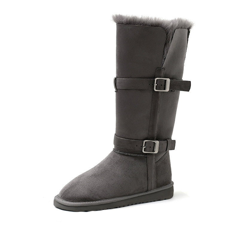 Fleece-Lined Platform Snow Boots