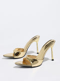Pointed-Toe Stiletto Mule Sandals