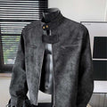 Suede-Textured Flight Jacket