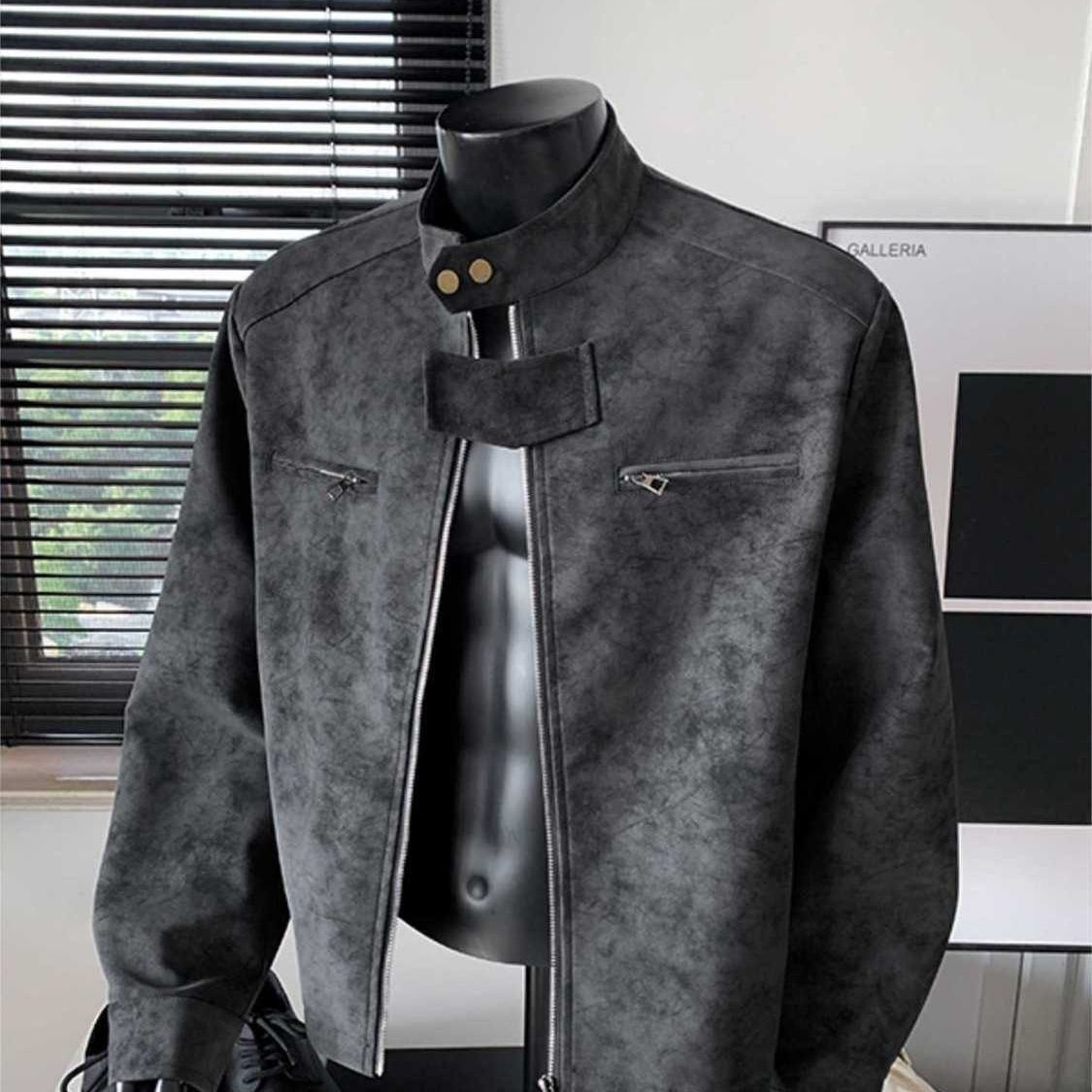 Suede-Textured Flight Jacket