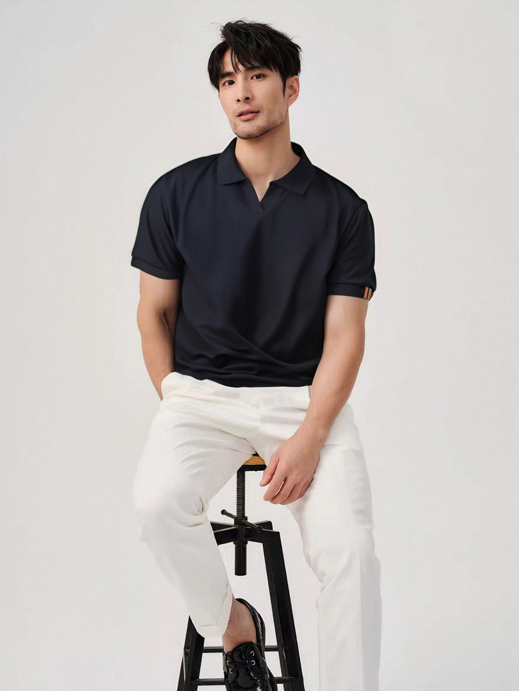 Men's Textured Polo Shirt
