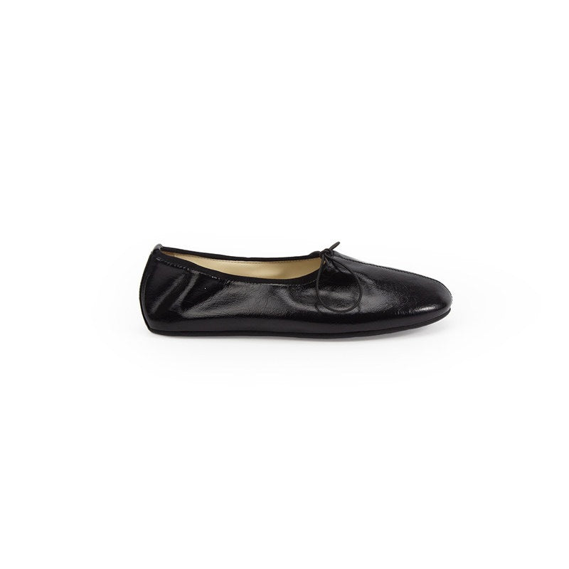 Bow Leather Ballet Flats