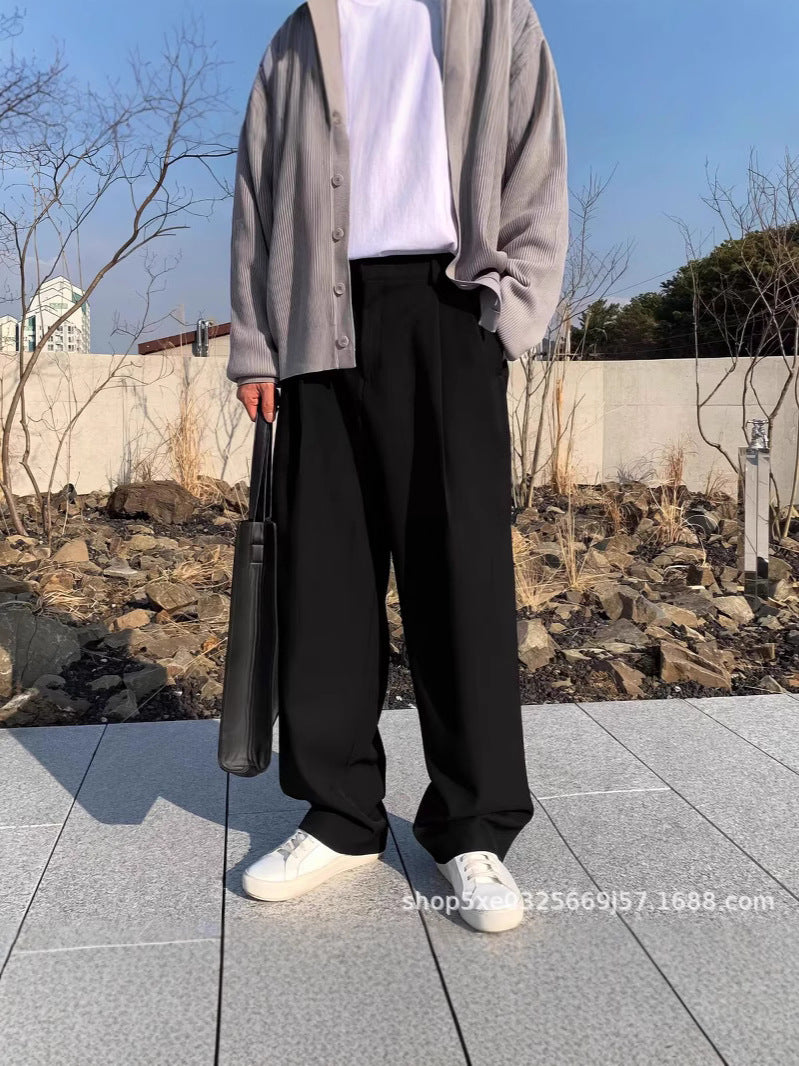 Pleated Wide-Leg Trousers