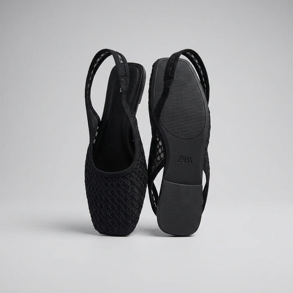 Mesh Slingback Flats