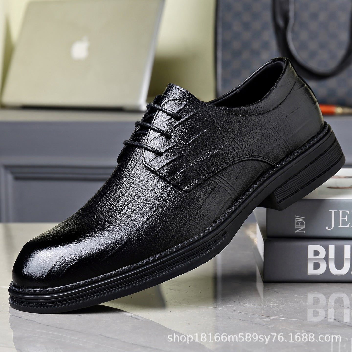 Classic Textured Derby Dress Shoes
