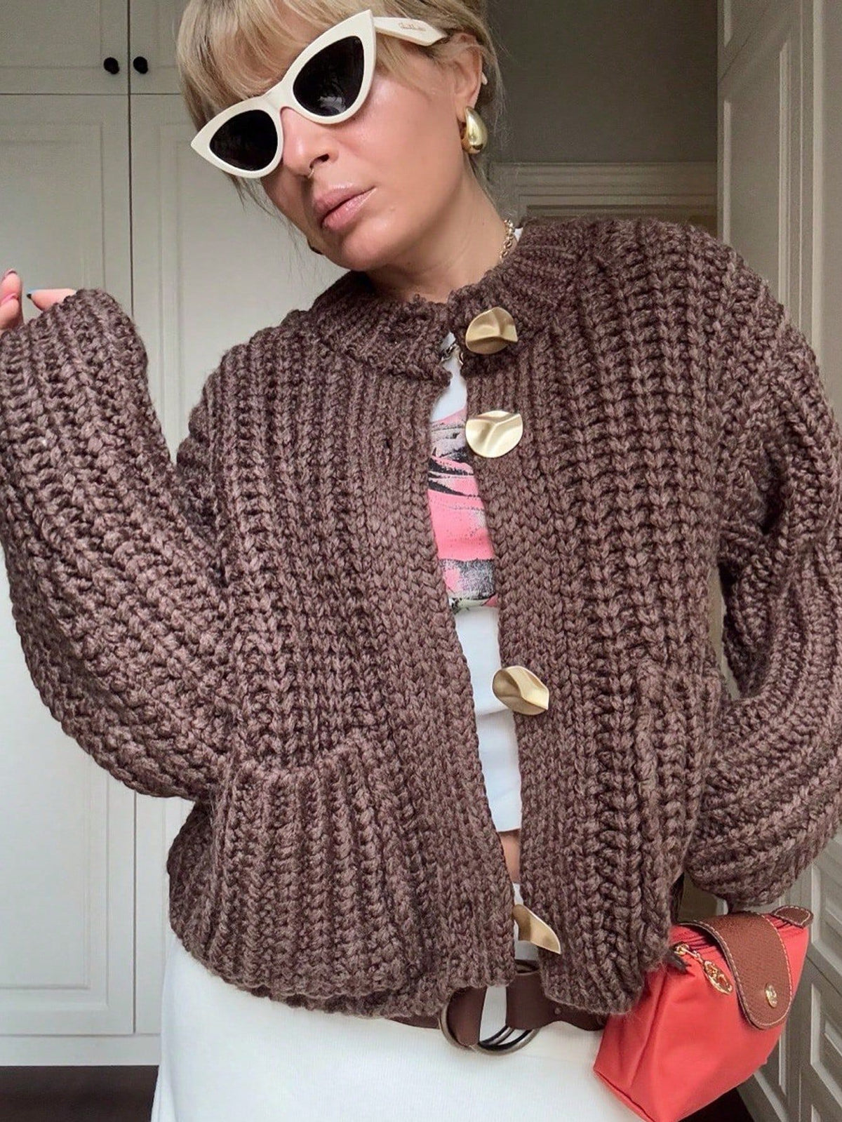 Women's Chunky Knit Button Cardigan