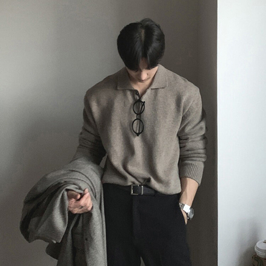 Knitted Polo Sweatshirt