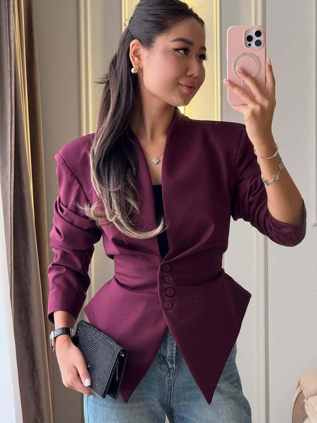 Elegant Asymmetrical Blazer Top