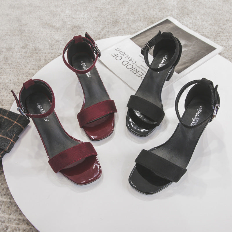 Ankle Strap Thick High Heels