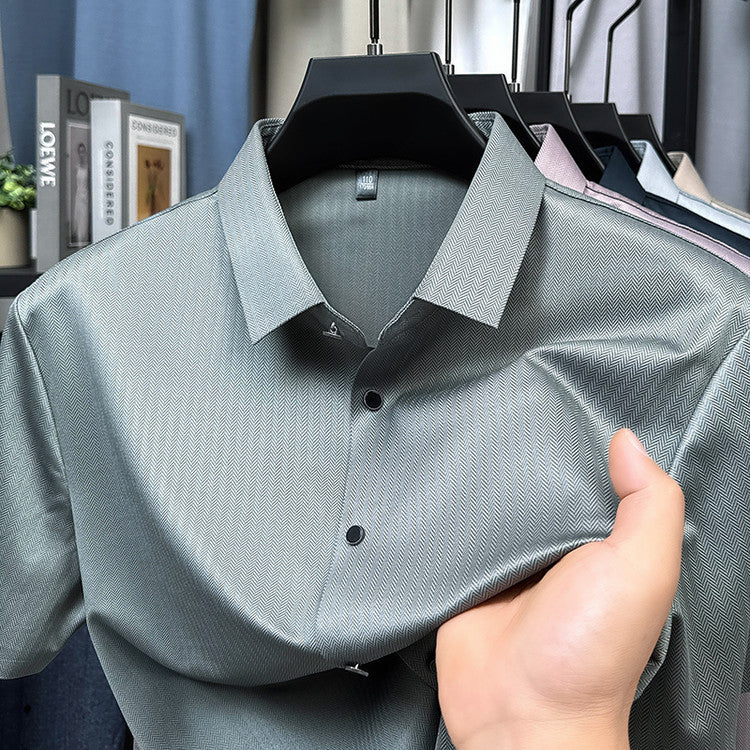 Mulberry Silk Herringbone Shirt