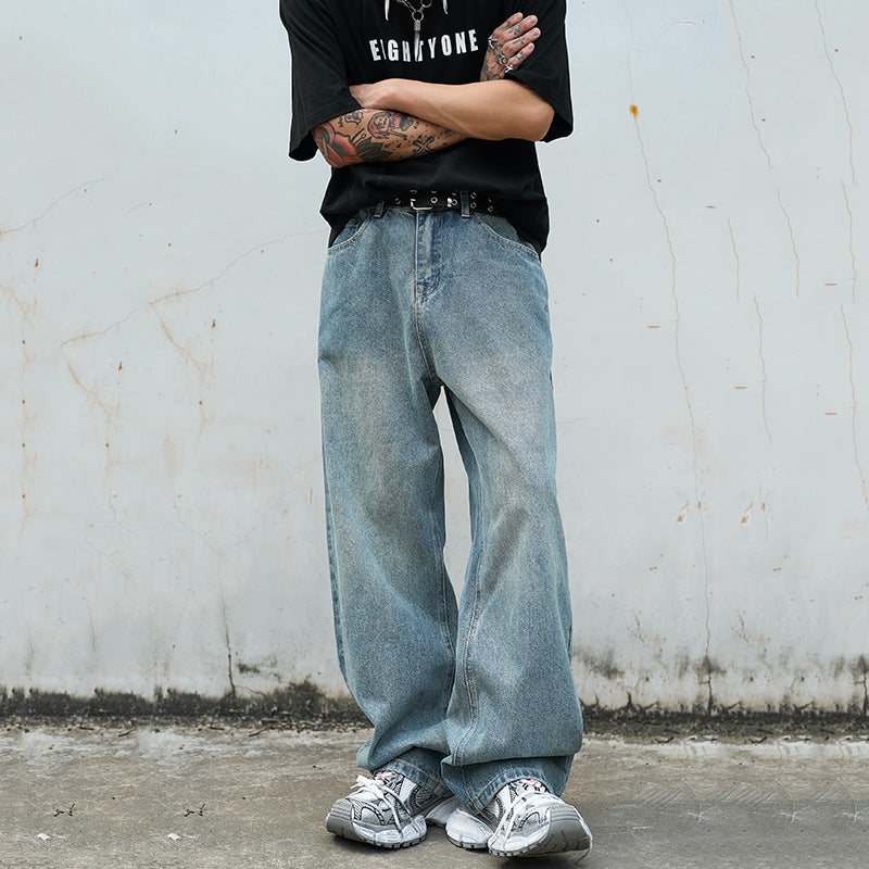 Loose Fit Washed Jeans
