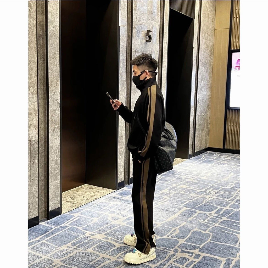 Men's Zip-Up Tracksuit Set