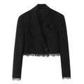 Women's Lace-Panel Cropped Blazer