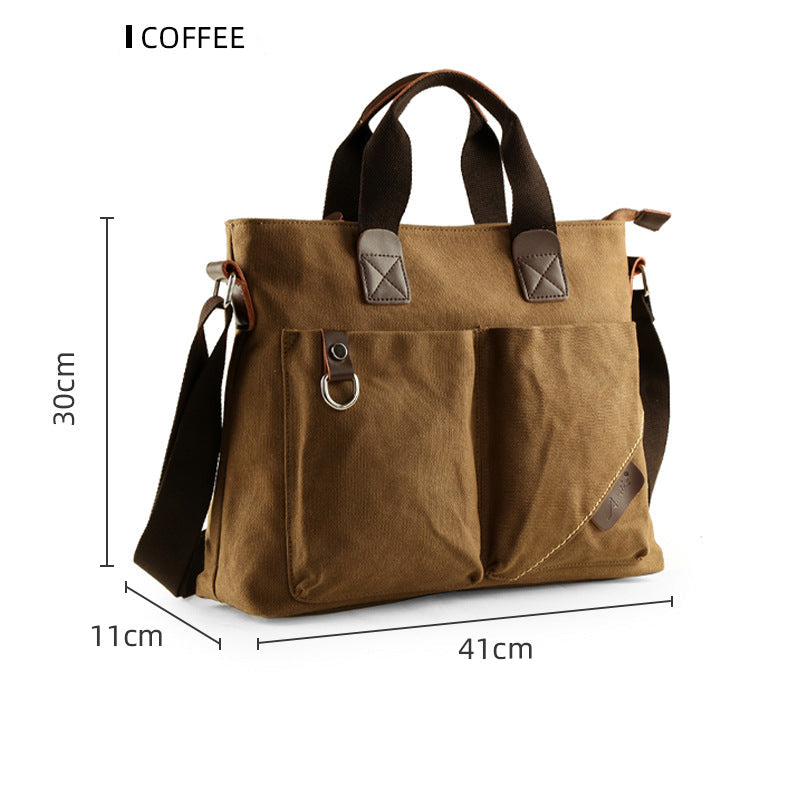 Versatile Canvas Multi-Pocket Messenger