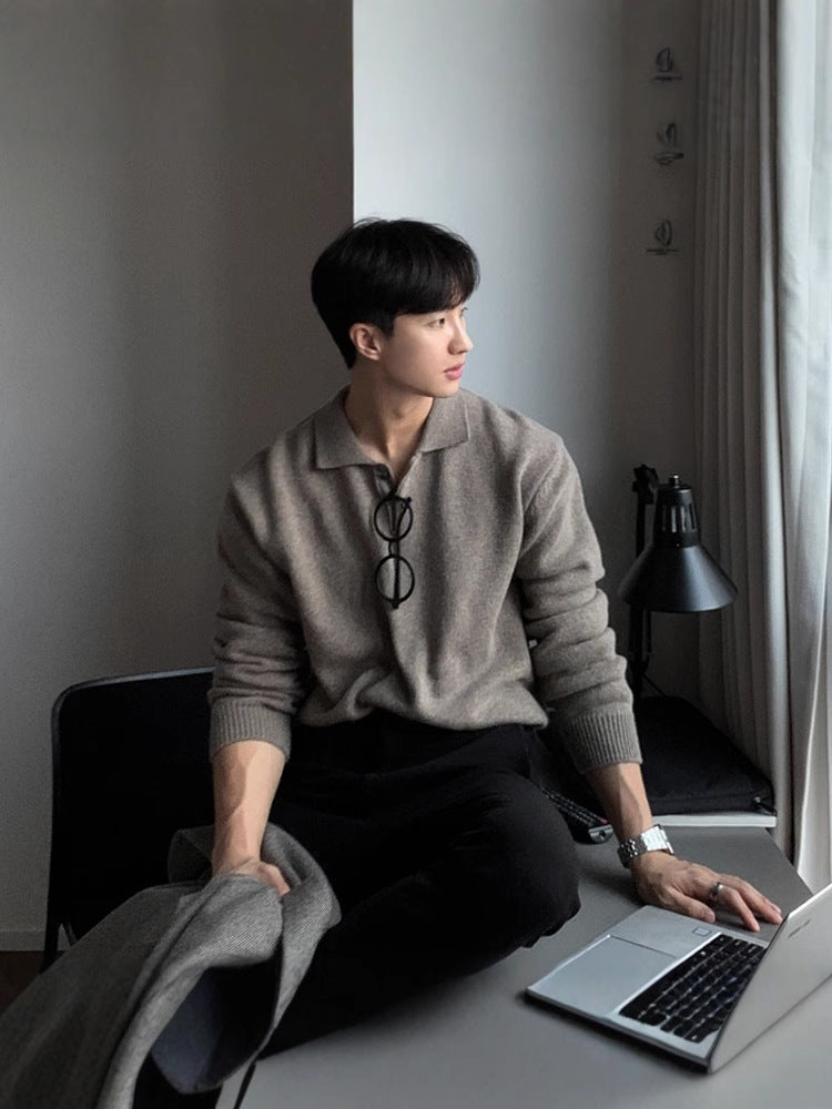 Knitted Polo Sweatshirt