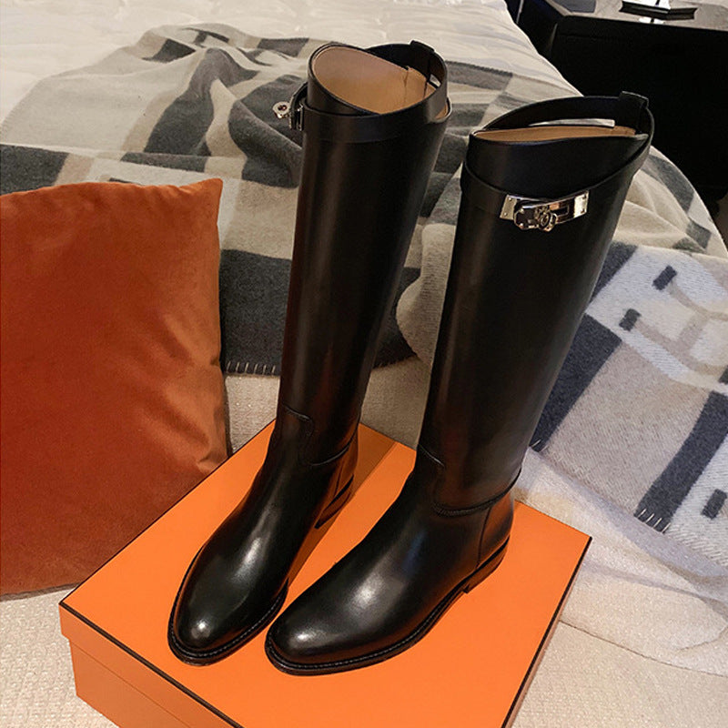 Knee-High Leather Riding Boots